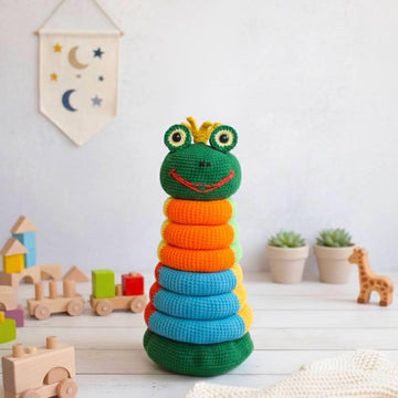 Stacking rings multi-color frog