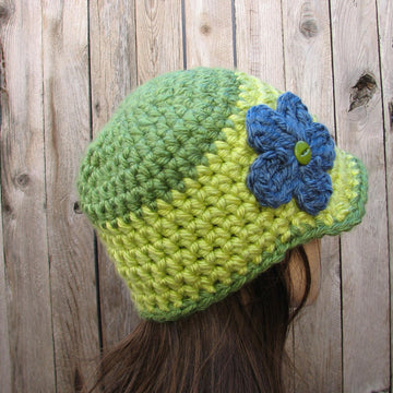 Green crochet hat