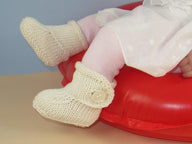 Baby Simple Trim One Button Booties