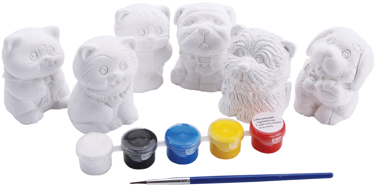 American Crafts Plaster Playset - Cats & Dogs