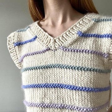 Chunky Striped V Neck Vest