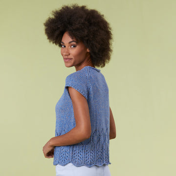 Malibu Tee - Top Knitting Pattern for Women in Tahki Yarns Newport