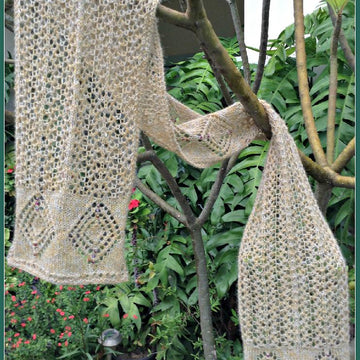 Gold, Silver, Diamonds, and Beads Lace Scarf