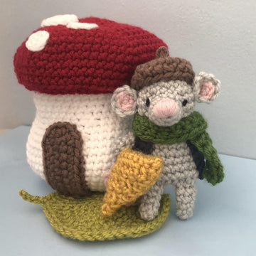 Mouse with a Mushroom House Crochet Pattern