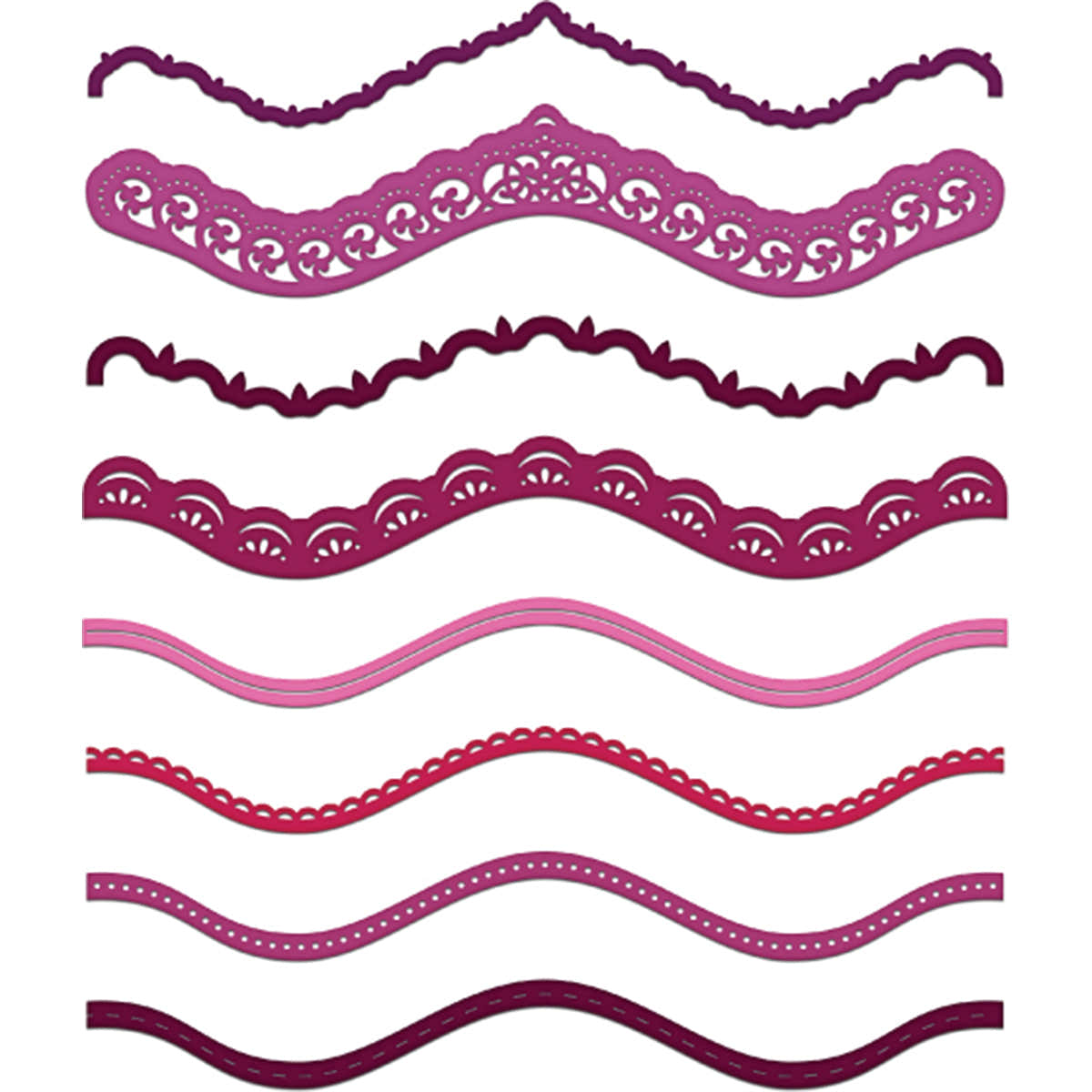 Heartfelt Creations Cut & Emboss Dies - Classic Border Basics .25" To 7"