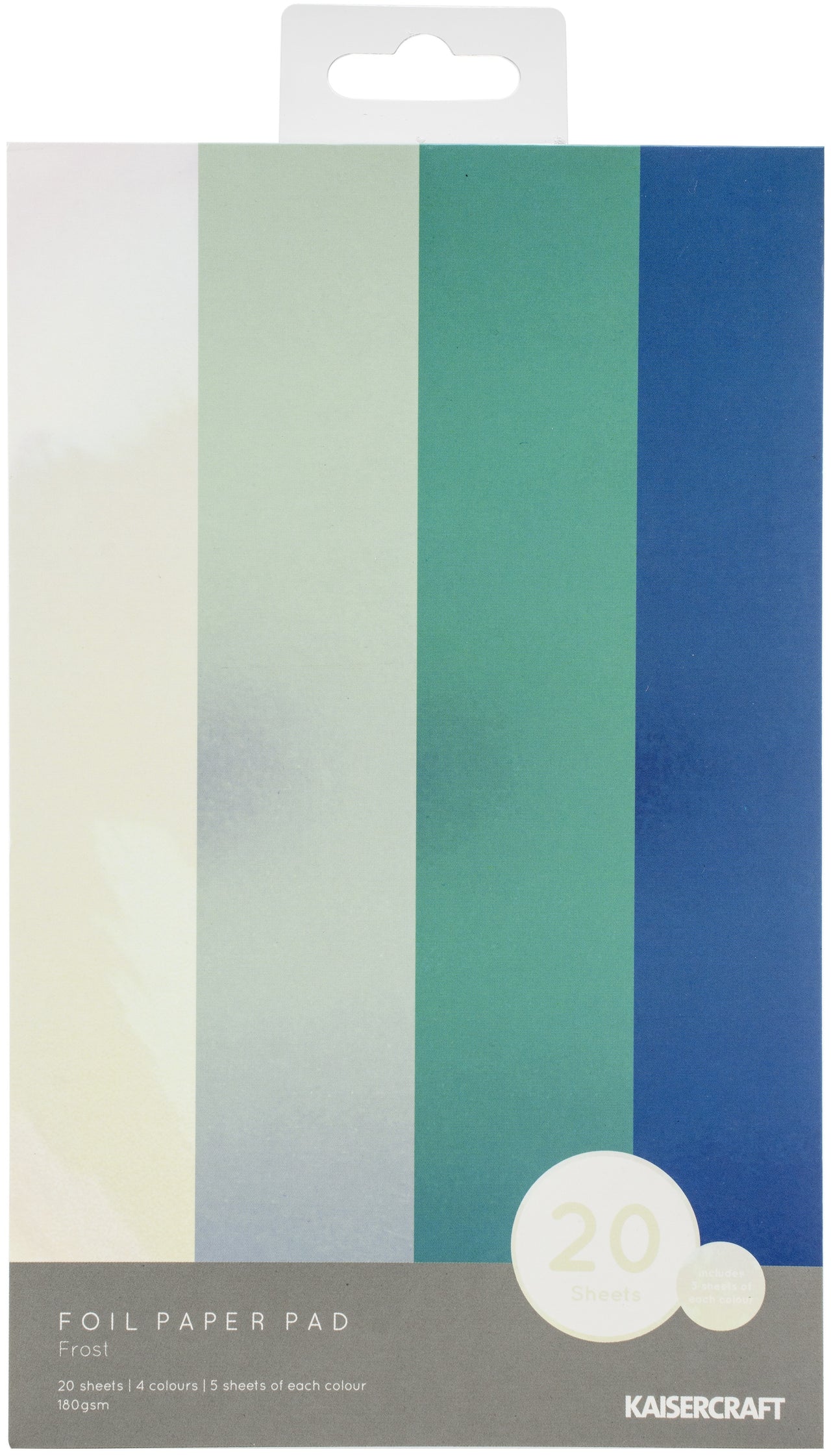 Kaisercraft Foil Cardstock 5"X8" 20/Pkg - Frost