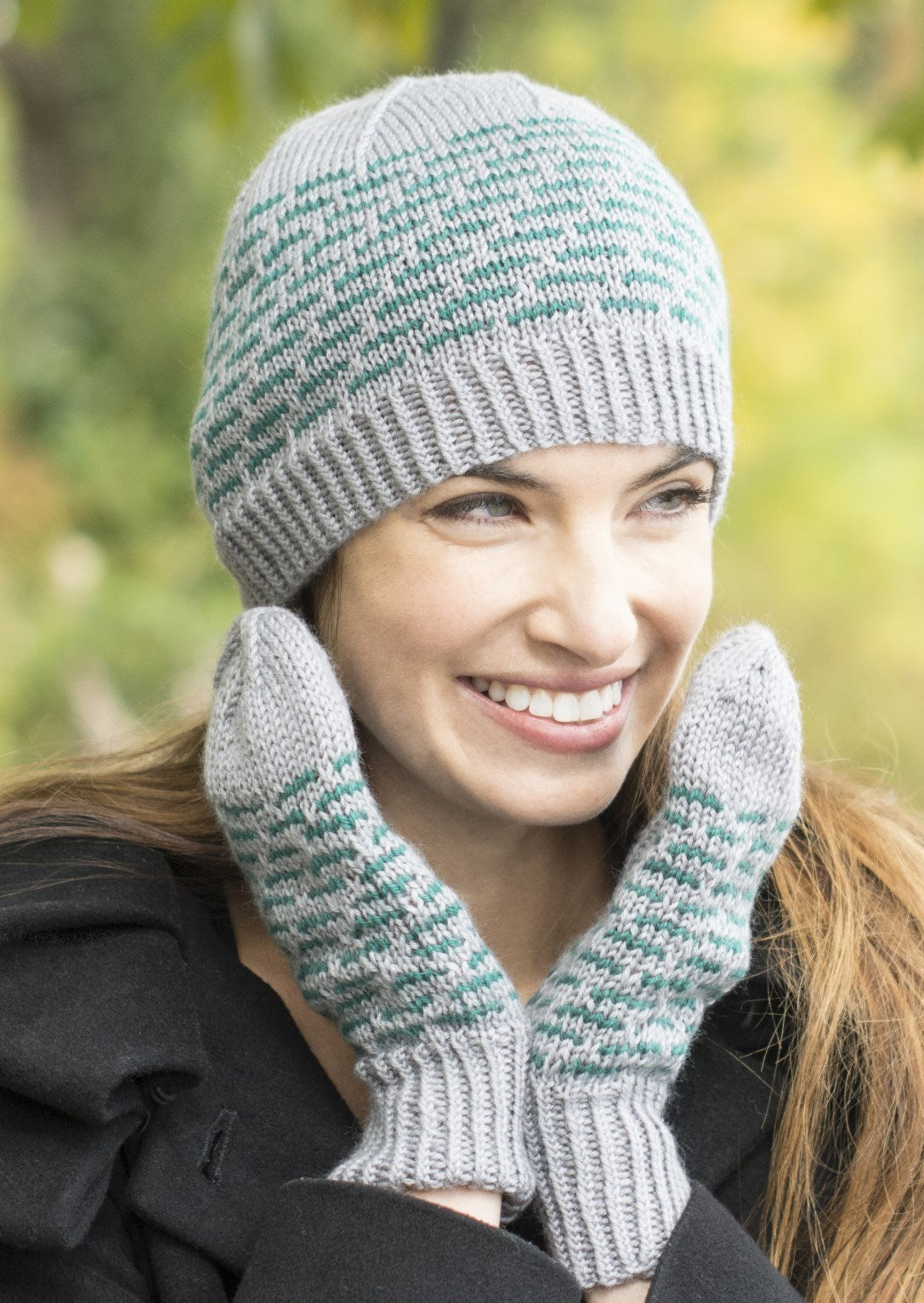 Duomo Hat & Mittens Set in Cascade Yarns Cherub DK - DK414 - Downloadable PDF