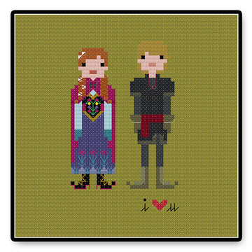Anna and Kristoff In Love - PDF Cross Stitch Pattern
