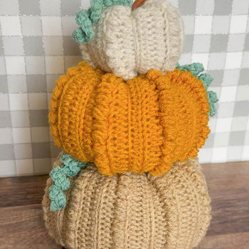 Farmhouse-Chic Stackable Crochet Pumpkins