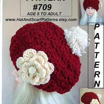 709 CHUNKY PEBBLE STITCH SLOUCHY HAT