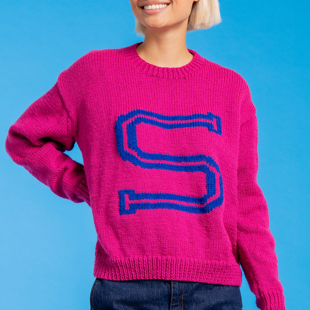 Women's Alphabet Sweater - Free Jumper Knitting Pattern for Women in Paintbox Yarns  Simply Aran