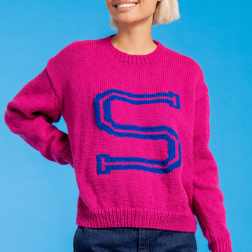 Women's Alphabet Sweater - Free Jumper Knitting Pattern for Women in Paintbox Yarns  Simply Aran