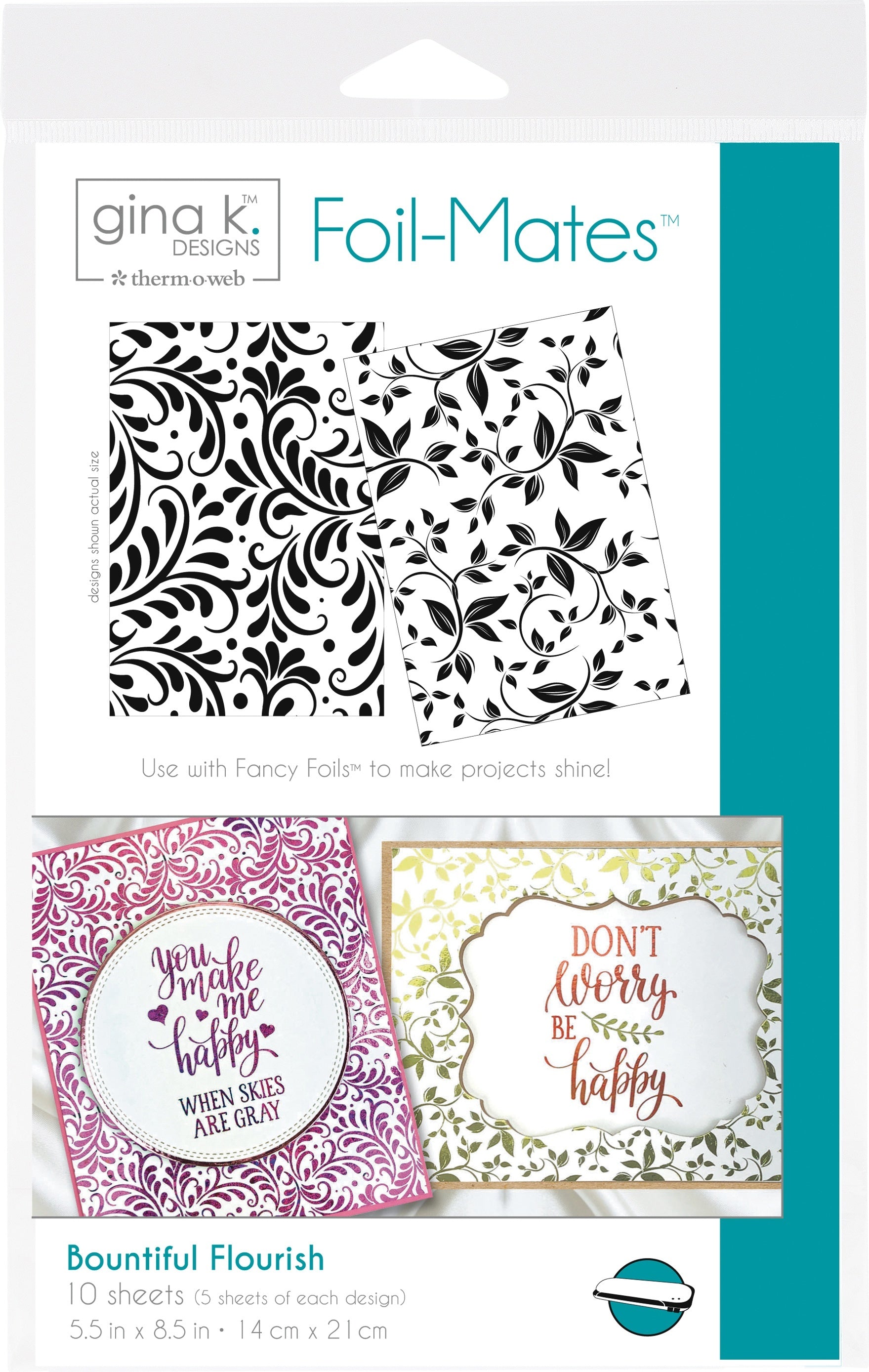 Therm O Web Gina K Designs Foil-Mates Background 5.5"X8.5" 10/Pkg - Bountiful Flourish