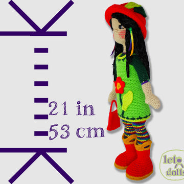 21 inch crochet doll pattern PDF, Large amigurumi doll, Emma