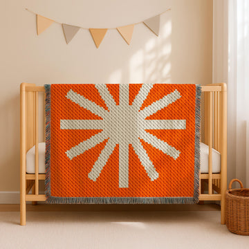 Corner-to-Corner C2C Radiant Flower Orange Newborn Blanket Crochet PATTERN
