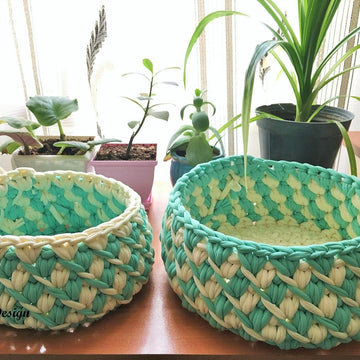Zpaghetti (t-shirt) yarn basket- two colours