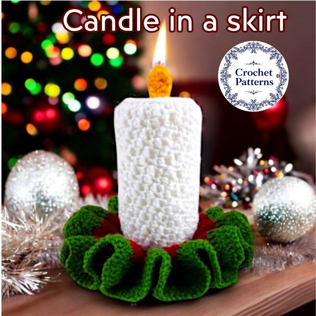 Crochet Candle Pattern: Funny Christmas Decor (PDF Pattern)