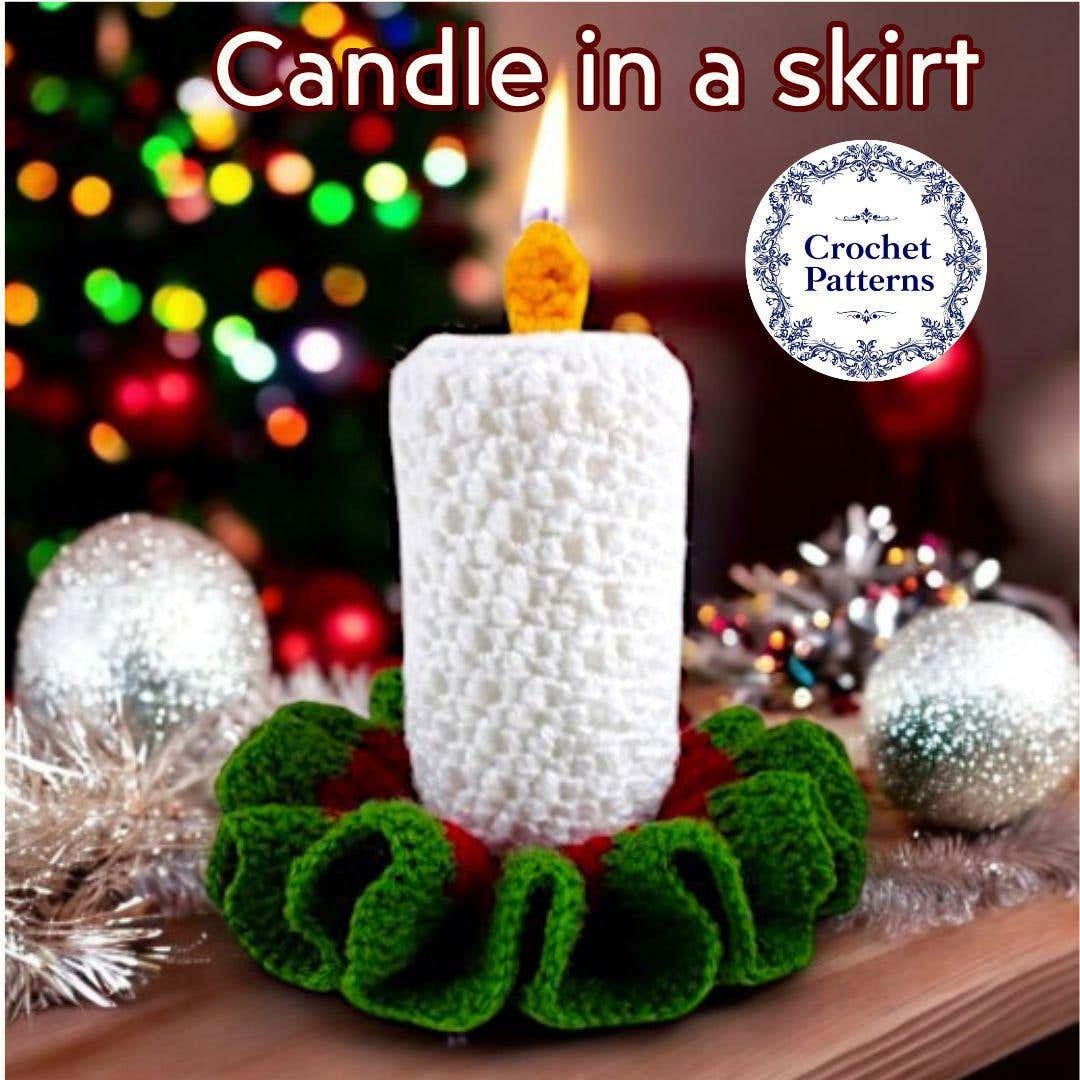 Crochet Candle Pattern: Funny Christmas Decor (PDF Pattern)