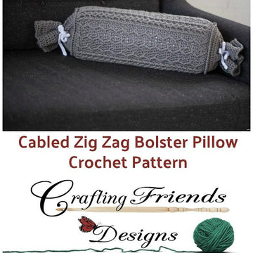 Cabled Zig Zag Bolster Pillow