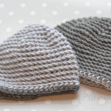 Simple Crochet Baby Beanie 'Gray'