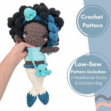 Ola - Mermaid Crochet Pattern, Plushie Mermaid
