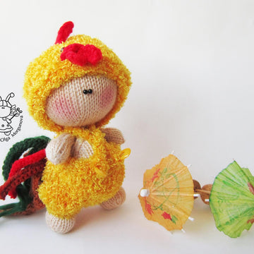 Pebble doll Rooster