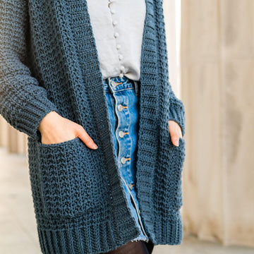 Midnight Waffle Cardigan