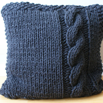 Chunky Cable Knit Pillow Cover Approximately 27" x 27"