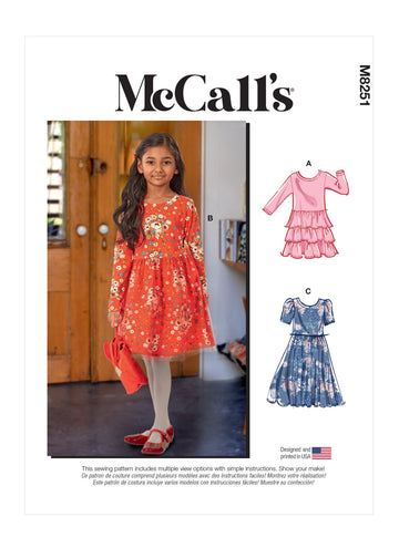 McCall's Children's and Girls' Dresses M8251 - Sewing Pattern