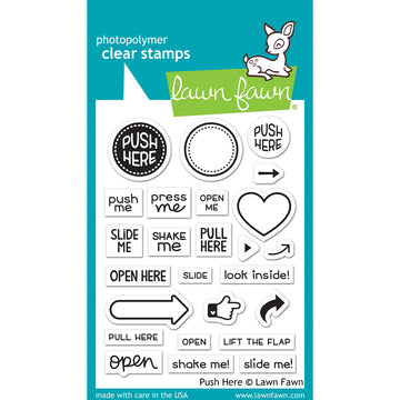 Lawn Fawn Clear Stamps 3"X4" - Push Here
