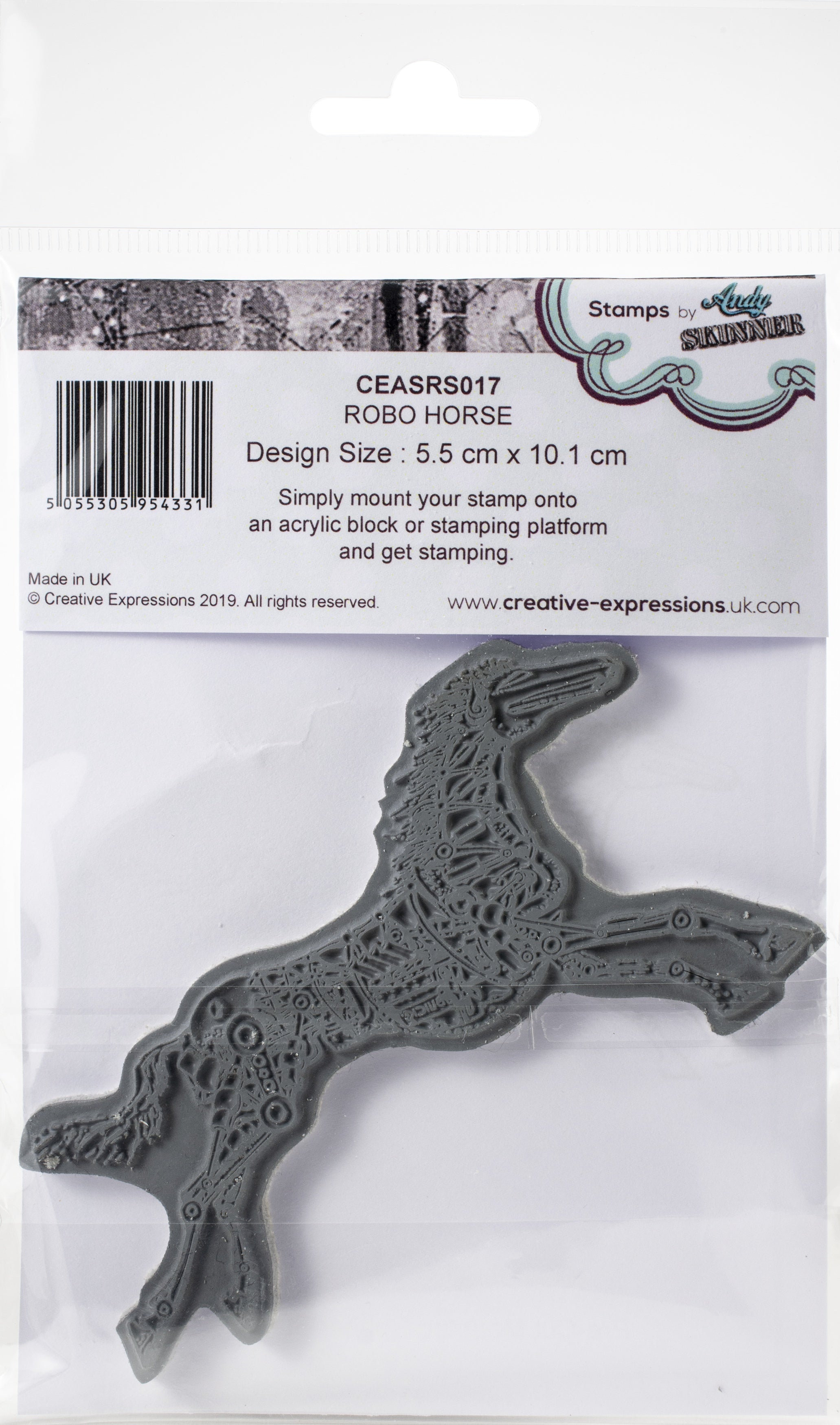 Creative Expressions Rubber Stamp By Andy Skinner - Robo Horse