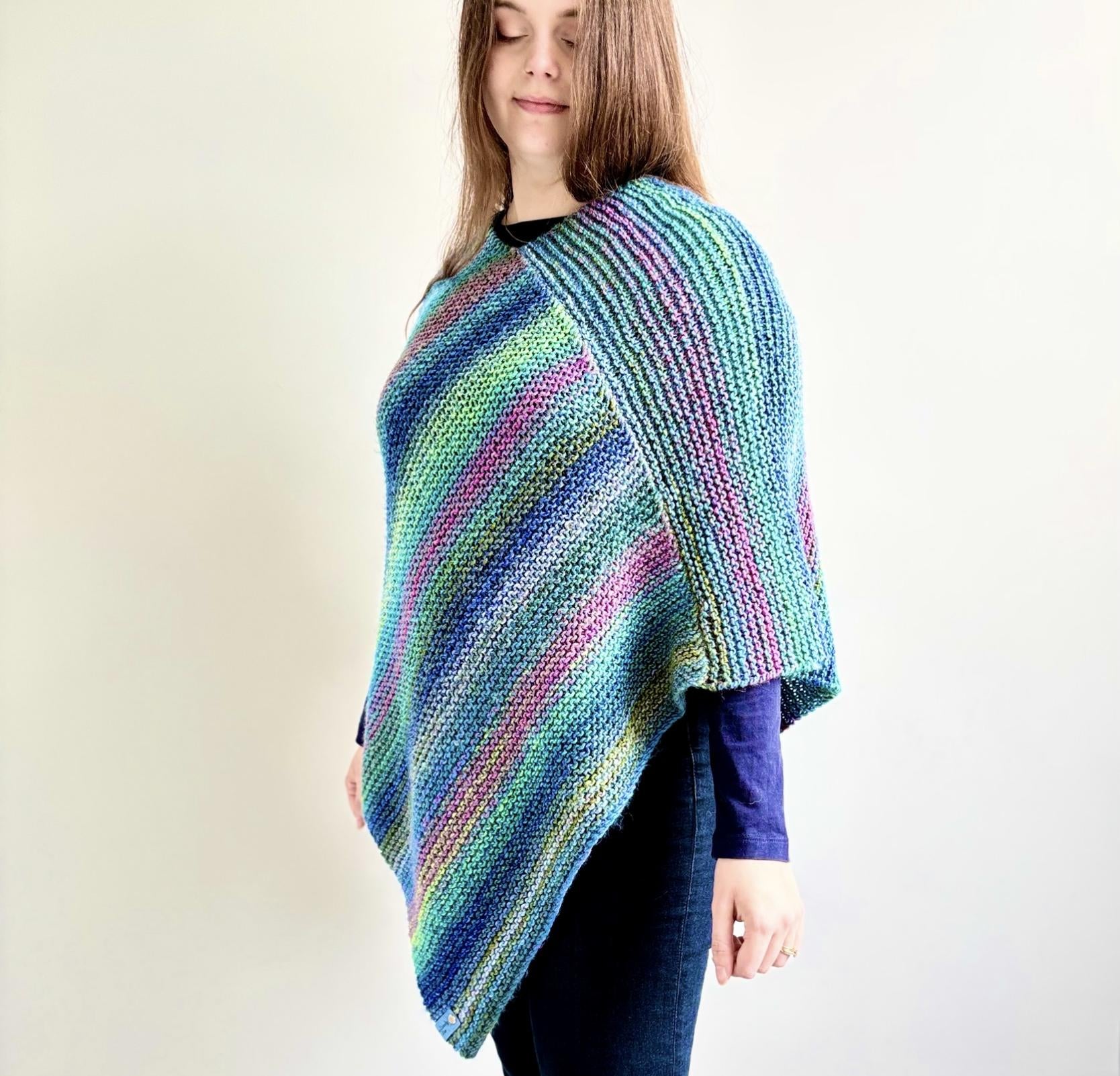 'Ocean' Beginners Poncho and Cowl