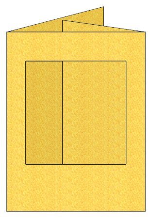 Craftcreations Pack of 5 Double Fold Small Cards/Envelopes Square Aperture, Stardream Gold