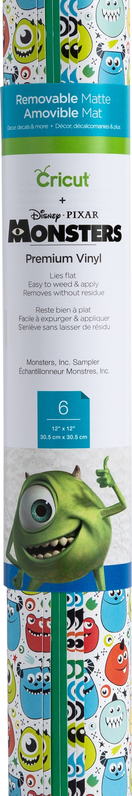 Cricut Patterned Premium Vinyl Sampler 12"X12" 6/Pkg - Monsters, Inc. -Removable