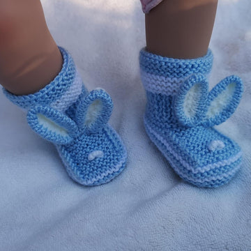 Blue  Bunny Baby Booties