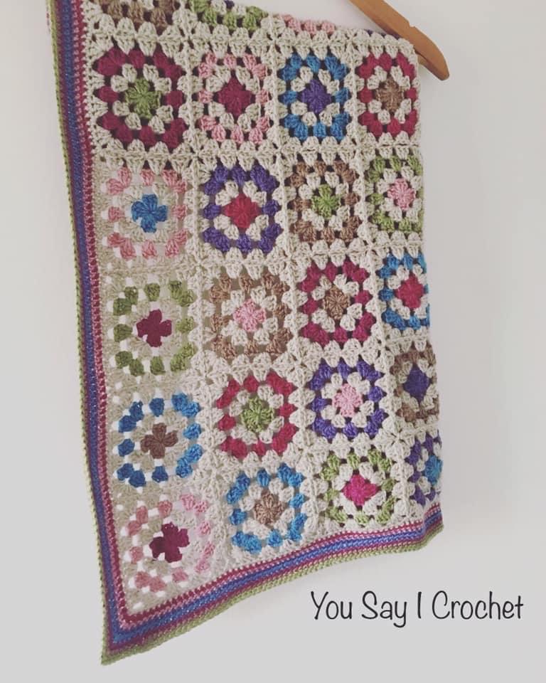 Patchwork Granny Square Crochet  Blanket