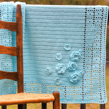 Blue Roses Baby Blanket