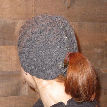 Double Cable Ponytail Hat