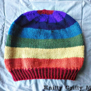 Simple Striped Slouchy Beanie Cap Hat