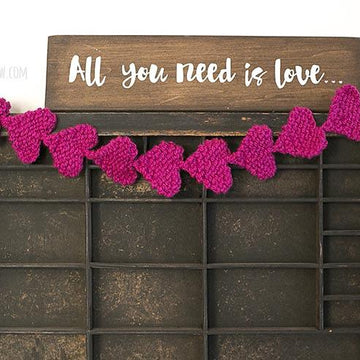 Easy Knit Heart Garland