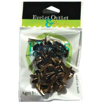 Eyelet Outlet Round Brads 8mm 40/Pkg - Brushed Brass