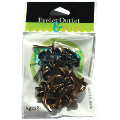 Eyelet Outlet Round Brads 8mm 40/Pkg - Brushed Brass