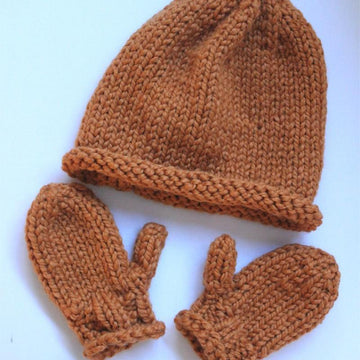 Beanie Hat and Mitten Set