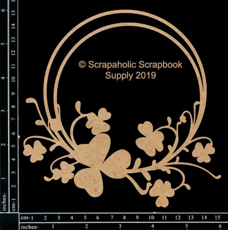 Scrapaholics Laser Cut Chipboard 1.8mm Thick - Shamrock Frame, 6"X6"