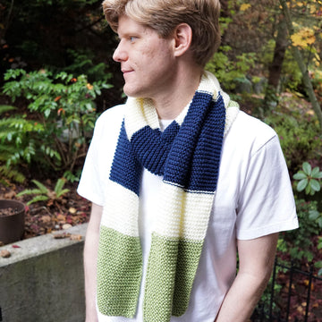 A18 Men's Color Block Scarf