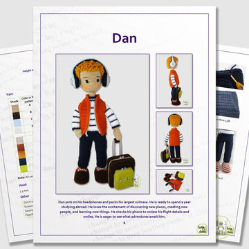 21 inch crochet doll pattern PDF, Large amigurumi doll, Dan