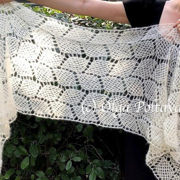 Lacy Leaves Mohair and Silk Shawl