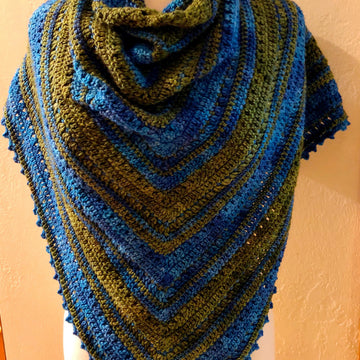 Northern Lakes Crochet Triangle Shawl