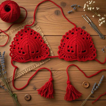 Crochet Heart Bra Pdf + Video Tutorials