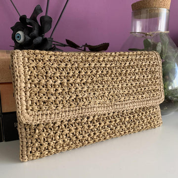 Raffia clutch bag 1